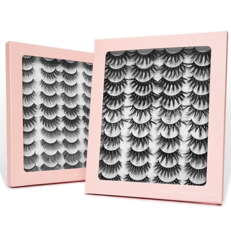 SEXYSHEEP 3D Faux Mink Lashes Natural False Eyelashes Dramatic Fluffy Soft Wispy Volume Cross Reusable Eyelash MaKeup Tools - east2cart.uk