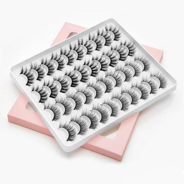 SEXYSHEEP 3D Faux Mink Lashes Natural False Eyelashes Dramatic Fluffy Soft Wispy Volume Cross Reusable Eyelash MaKeup Tools - east2cart.uk