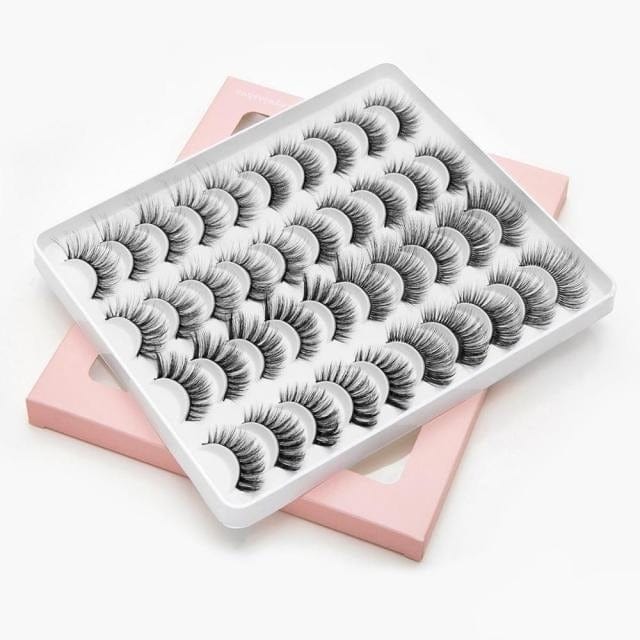 SEXYSHEEP 3D Faux Mink Lashes Natural False Eyelashes Dramatic Fluffy Soft Wispy Volume Cross Reusable Eyelash MaKeup Tools - east2cart.uk