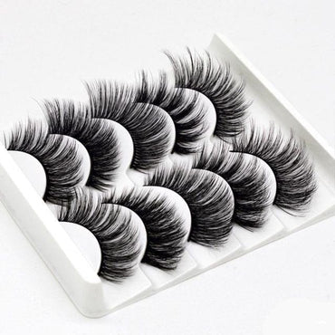 SEXYSHEEP 3D Faux Mink Lashes Natural False Eyelashes Dramatic Fluffy Soft Wispy Volume Cross Reusable Eyelash MaKeup Tools - east2cart.uk