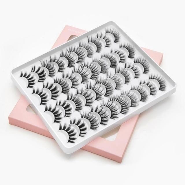 SEXYSHEEP 3D Faux Mink Lashes Natural False Eyelashes Dramatic Fluffy Soft Wispy Volume Cross Reusable Eyelash MaKeup Tools - east2cart.uk