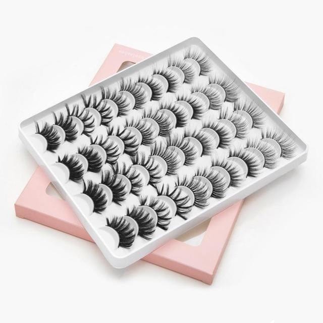 SEXYSHEEP 3D Faux Mink Lashes Natural False Eyelashes Dramatic Fluffy Soft Wispy Volume Cross Reusable Eyelash MaKeup Tools - east2cart.uk