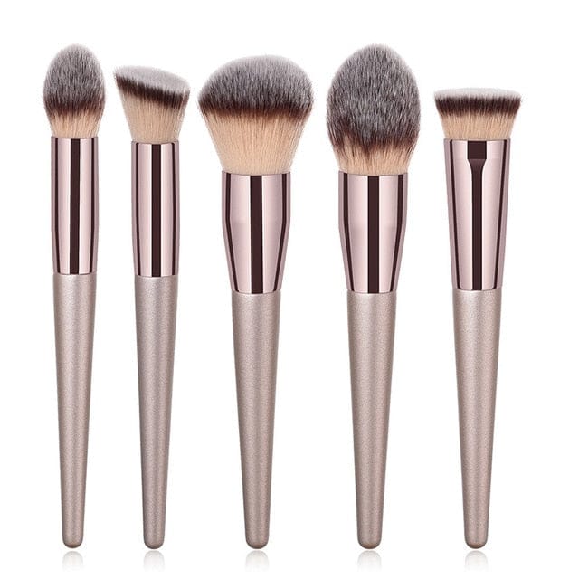 4/10pcs Champagne Makeup Brushes Set - east2cart.uk