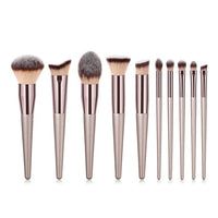 4/10pcs Champagne Makeup Brushes Set - east2cart.uk