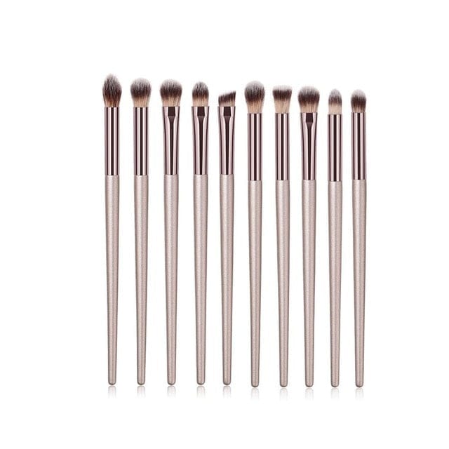 4/10pcs Champagne Makeup Brushes Set - east2cart.uk