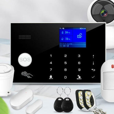 Wifi GSM Alarm System 433MHz Home Burglar Security Alarm Wireless Wired Detector RFID Touch Keyboard Temperature Humidity Alexa - east2cart.uk