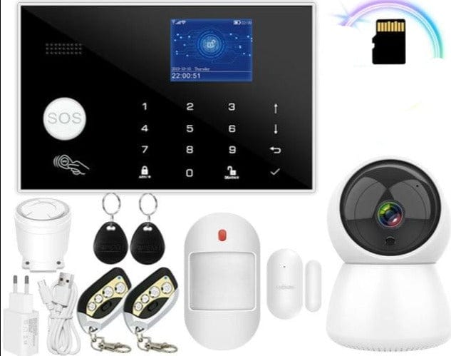 Wifi GSM Alarm System 433MHz Home Burglar Security Alarm Wireless Wired Detector RFID Touch Keyboard Temperature Humidity Alexa - east2cart.uk