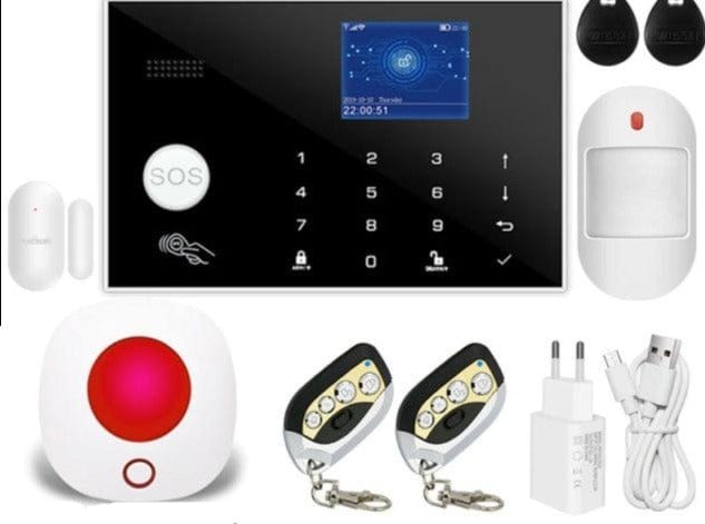 Wifi GSM Alarm System 433MHz Home Burglar Security Alarm Wireless Wired Detector RFID Touch Keyboard Temperature Humidity Alexa - east2cart.uk