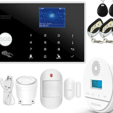 Wifi GSM Alarm System 433MHz Home Burglar Security Alarm Wireless Wired Detector RFID Touch Keyboard Temperature Humidity Alexa - east2cart.uk