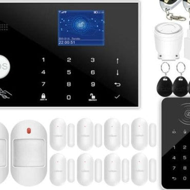 Wifi GSM Alarm System 433MHz Home Burglar Security Alarm Wireless Wired Detector RFID Touch Keyboard Temperature Humidity Alexa - east2cart.uk