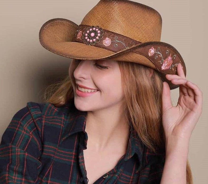 Vintage Embroidered Cowgirl Hat