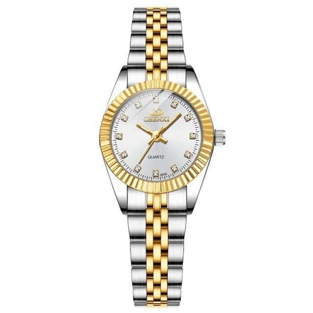 Golden Silver Classic Ladies Quartz Watch - east2cart.uk