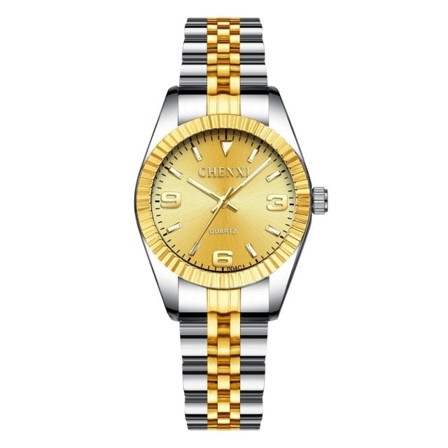 Golden Silver Classic Ladies Quartz Watch - east2cart.uk