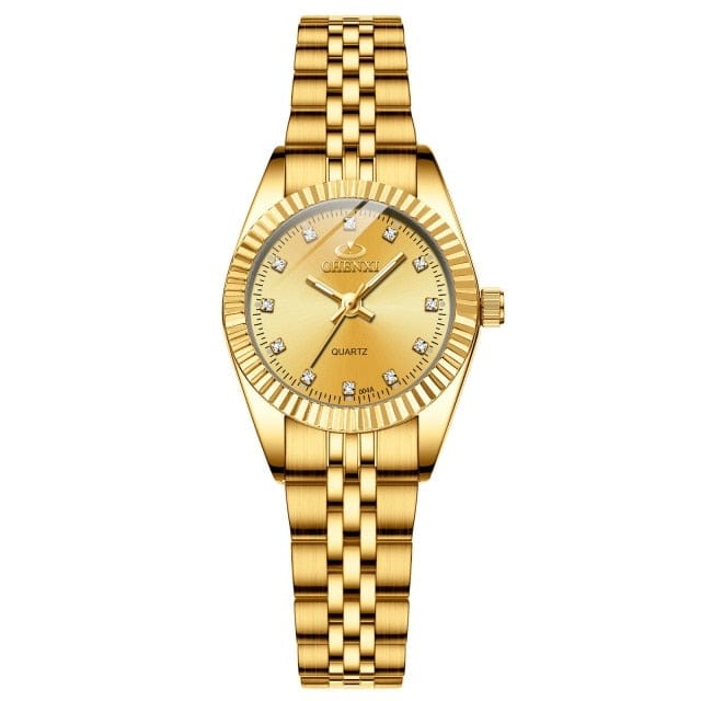 Golden Silver Classic Ladies Quartz Watch - east2cart.uk