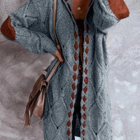 Vintage Long Sleeve Hooded Cardigan