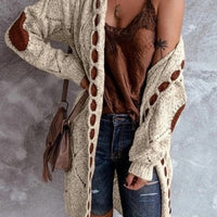 Vintage Long Sleeve Hooded Cardigan