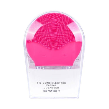 Ultrasonic Silicone Electric Facial Cleansing Brush Sonic Face Cleanser Cleansing Skin Mini Washing Massager Brush Rechargeable - east2cart.uk