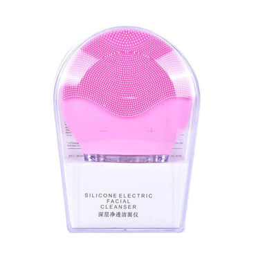 Ultrasonic Silicone Electric Facial Cleansing Brush Sonic Face Cleanser Cleansing Skin Mini Washing Massager Brush Rechargeable - east2cart.uk