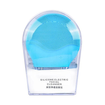 Ultrasonic Silicone Electric Facial Cleansing Brush Sonic Face Cleanser Cleansing Skin Mini Washing Massager Brush Rechargeable - east2cart.uk