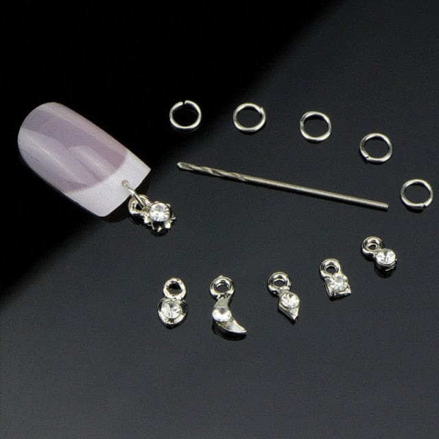 Piercing Dangle Nail Art Charms Glitter 3D Nails Rhinestones Acrylic Decoration Metal Alloy Designs - east2cart.uk