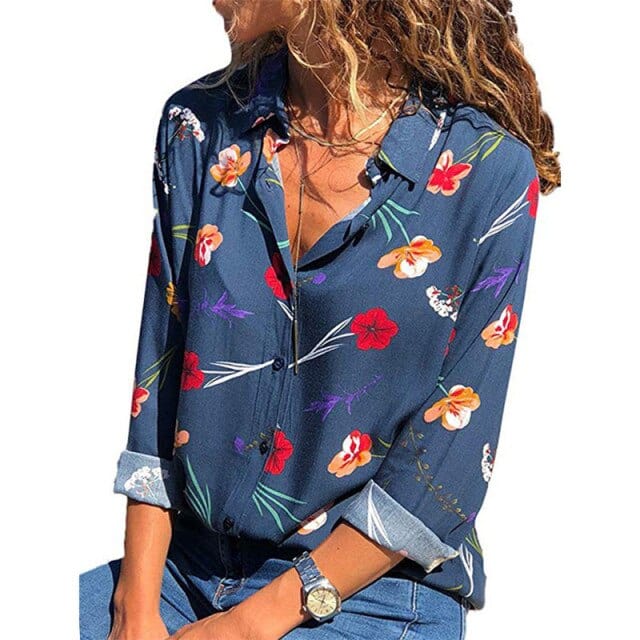 Floral Print Long Sleeve Shirt - east2cart.uk