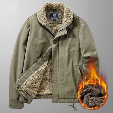 Military Pilot Thick Wool Lined Winter Jacket