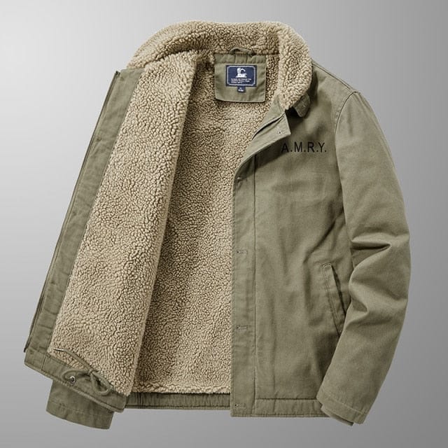 Military Pilot Thick Wool Lined Winter Jacket