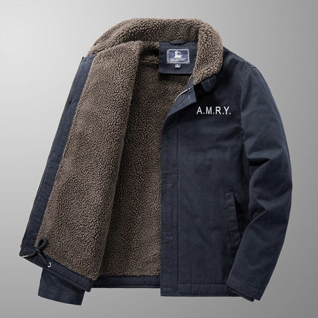 Military Pilot Thick Wool Lined Winter Jacket