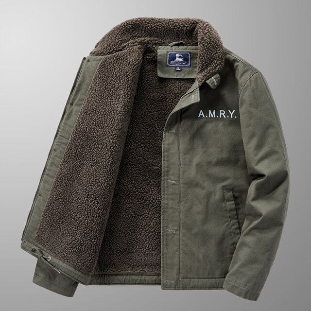 Military Pilot Thick Wool Lined Winter Jacket