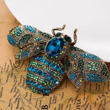 zlxgirl Big Size Bee Brooches Jewelry vintage Broaches Women Party Anniversary Jewelry Rhinestone Pin Brooch Hijab Accessories - east2cart.uk
