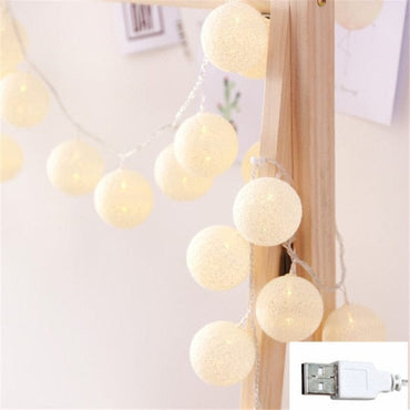 LED Cotton Ball Lights Decoration