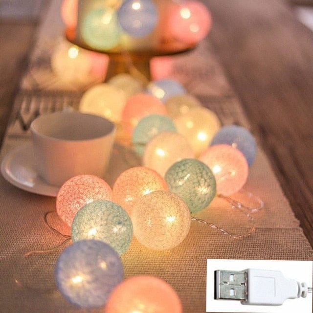 LED Cotton Ball Lights Decoration