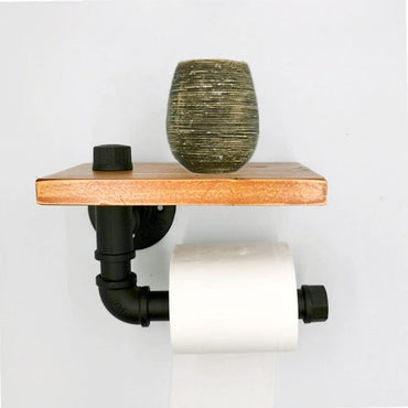 Wall Mount Wooden Toilet Paper Holder