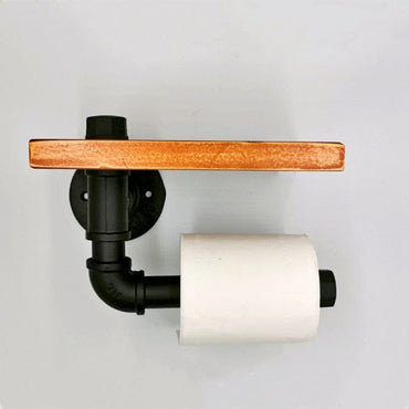 Wall Mount Wooden Toilet Paper Holder