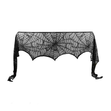 Black Lace Skull Table Cloth