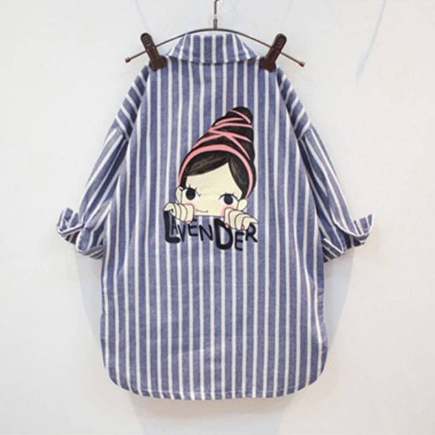 Young Girls Striped Cotton Shirt - east2cart.uk