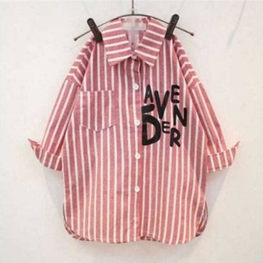 Young Girls Striped Cotton Shirt - east2cart.uk