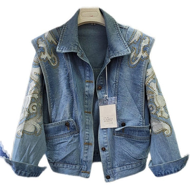 Ladies Rhinestone Denim Jeans Jacket