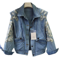Ladies Rhinestone Denim Jeans Jacket