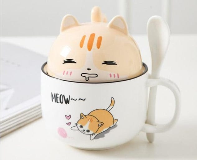 New 350ml Kawaii Shiba Inu Mug Cute Cartoon Ceramics Mug With Lid and Spoon Coffee Milk Tea Mugs Breakfast Cups Drinkware Gifts - east2cart.uk