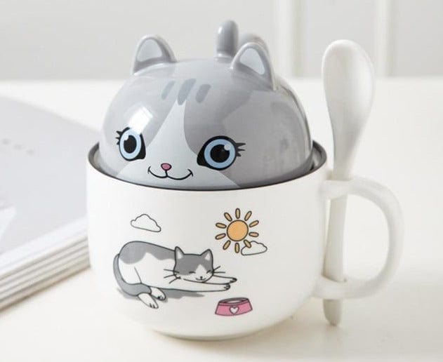 New 350ml Kawaii Shiba Inu Mug Cute Cartoon Ceramics Mug With Lid and Spoon Coffee Milk Tea Mugs Breakfast Cups Drinkware Gifts - east2cart.uk