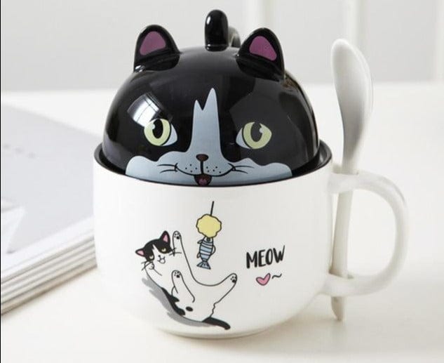 New 350ml Kawaii Shiba Inu Mug Cute Cartoon Ceramics Mug With Lid and Spoon Coffee Milk Tea Mugs Breakfast Cups Drinkware Gifts - east2cart.uk