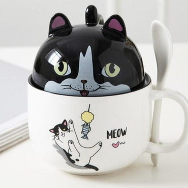 New 350ml Kawaii Shiba Inu Mug Cute Cartoon Ceramics Mug With Lid and Spoon Coffee Milk Tea Mugs Breakfast Cups Drinkware Gifts - east2cart.uk