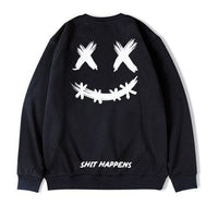 Hip Hop Smiley Print Sweat Top