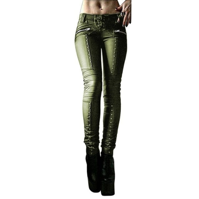 Faux Leather Slim Fit Trousers