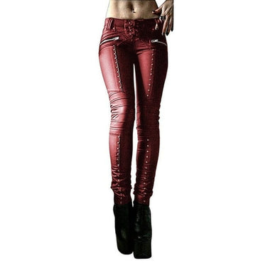 Faux Leather Slim Fit Trousers