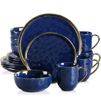 16/32/48 Piece Dinnerware Set with Gold Trim
