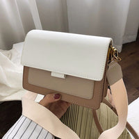 LEFTSIDE Contrast color Leather Crossbody Bags For Women 2021 Travel Handbag Simple Shoulder Simple Bag Ladies Cross Body Bag - east2cart.uk