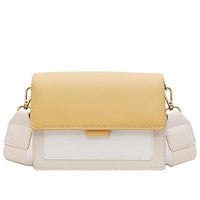 LEFTSIDE Contrast color Leather Crossbody Bags For Women 2021 Travel Handbag Simple Shoulder Simple Bag Ladies Cross Body Bag - east2cart.uk