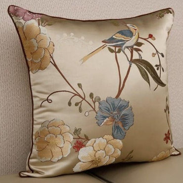 Chinese Embroidered Bird Sofa Cushion Covers - east2cart.uk